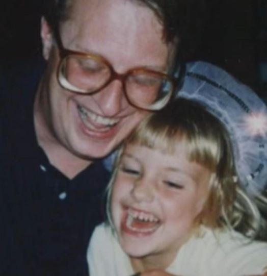 Sinisa Babcic wife Poppy Harlow with her late father Jim at her childhood